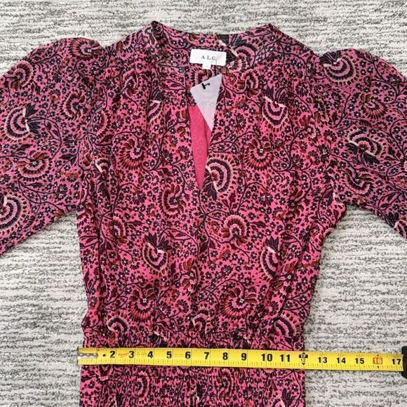 NWT ALC Sari Silk Mini Dress Pink Floral Size 2 Revolve - Picture 9 of 16